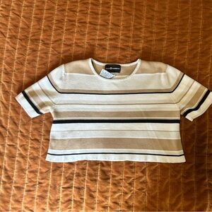 Sag Harbor Strioed Cropped Knit Tee